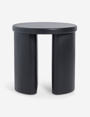 Olga round modern black oak side table