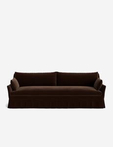 Open Box: Portola Pleated Sofa, Mahogany Classic Velvet 96"W