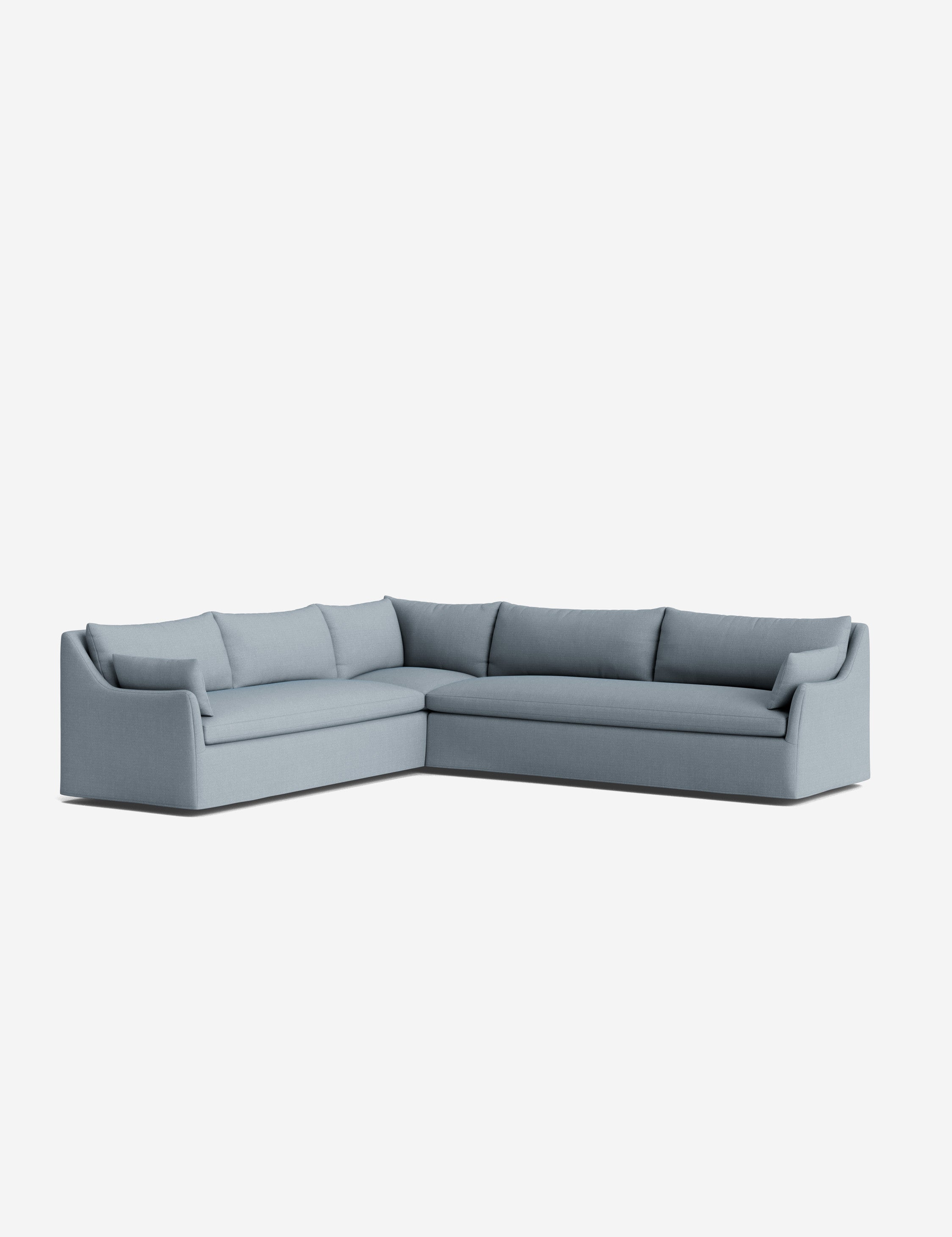 Open Box: Portola Slipcover Corner Sectional Sofa, Chambray Crypton Nomad Left-Facing