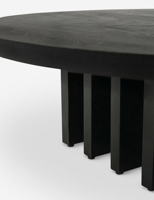 Rim and base of the Pentwater black wooden Round Coffee Table