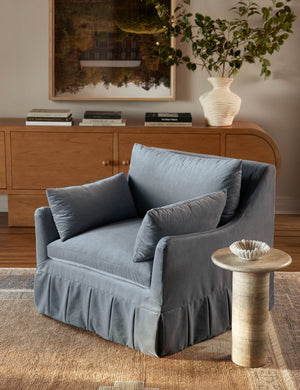 Portola Pleated Accent Chair : Flax Performance Cotton Weave