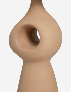 Close up of the base of the Rhodes sculptural ceramic floor lamp.
