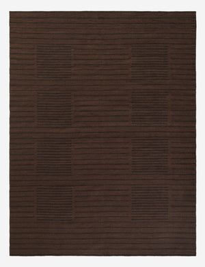 Shere handwoven striped outdoor rug by Sarah Sherman Samuel in Brown