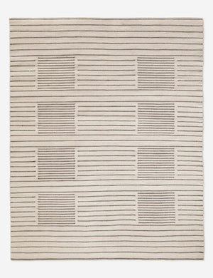 Shere handwoven striped outdoor rug by Sarah Sherman Samuel in Natural