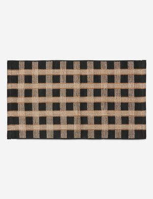 Thatcher handwoven basketweave motif outdoor rug by Sarah Sherman Samuel.