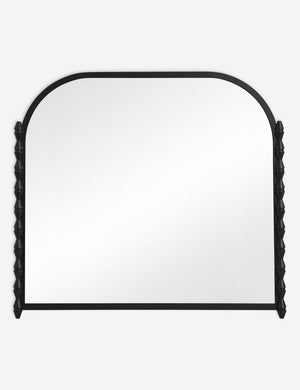 Topia arched carved wood mantel mirror by Ginny Macdonald in black.