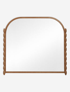 Topia arched carved wood mantel mirror by Ginny Macdonald in natural.