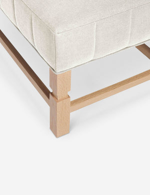 The vertical channeling on the cushion of the Ambleside Natural linen bench