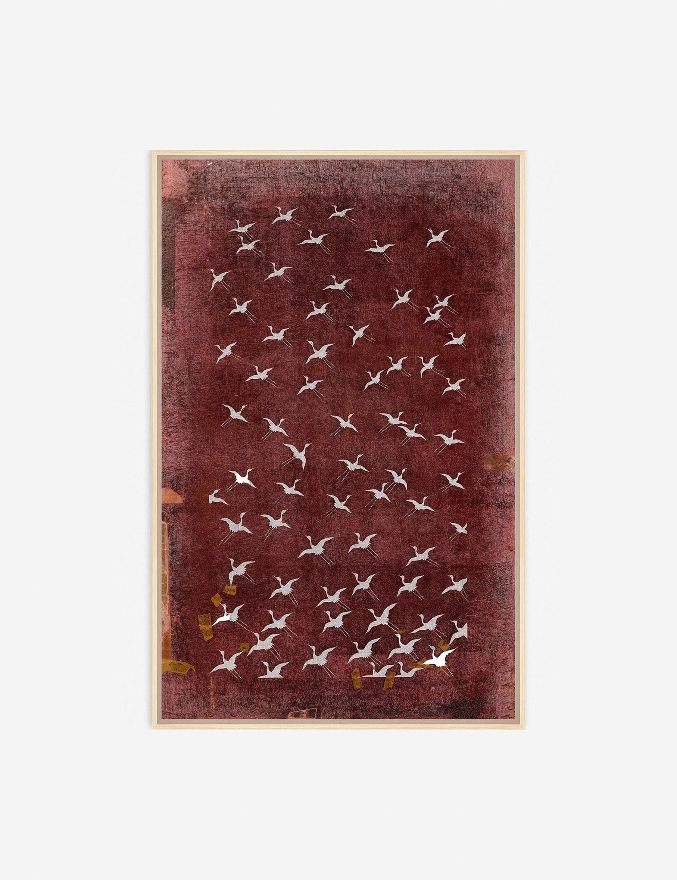 #color::rust #size::26--x-40- #size::42--x-62- #size::16--x-30- #size::48--x-72- | Crane stencil 2 magenta and white wall art by ZBC house