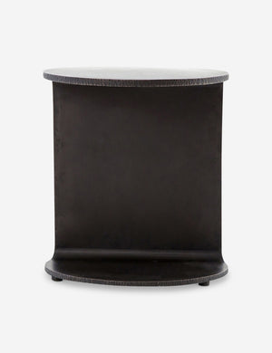 Rear view of the Illy metal geometric side table