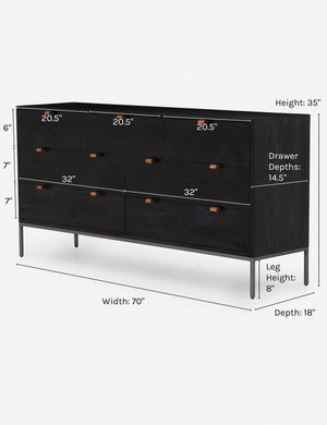 Open Box: Rosamonde 7-Drawer Dresser, Black