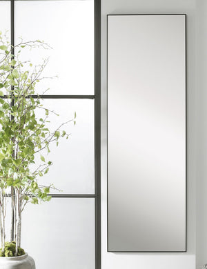 Shea rectangular black framed full length floor mirror