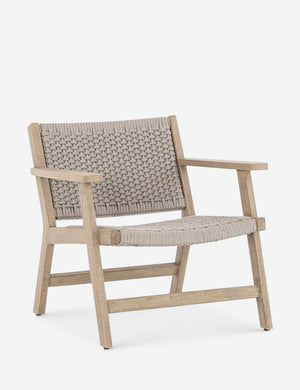 Angled view of the Ylva Natural Indoor / Outdoor Accent Chair