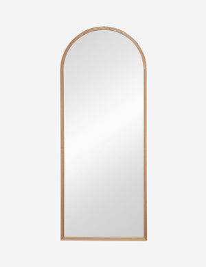 Paisley arched light wood framed floor mirror.