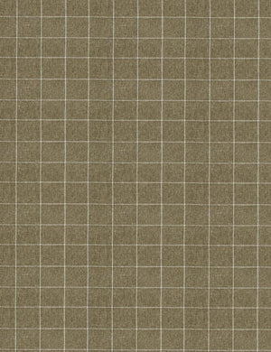 The Olive Grid fabric on the Nabiha platform bed