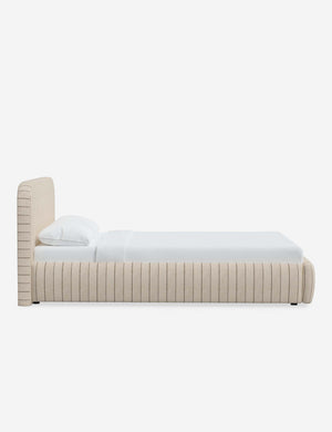 Side of the Nabiha Natural Stripe platform bed