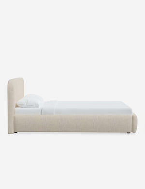 Side of the Nabiha Talc Linen platform bed