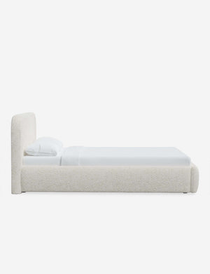 Side of the Nabiha Cream Sherpa platform bed