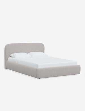 Angled view of the Nabiha Mineral Velvet platform bed