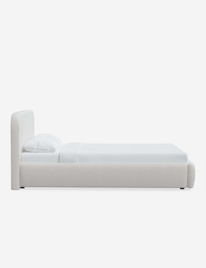 Side of the Nabiha Snow Velvet platform bed