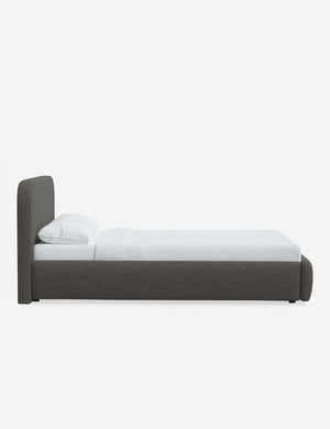 Side of the Nabiha Charcoal Linen platform bed