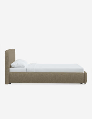 Side of the Nabiha Pebble Linen platform bed