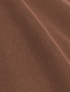 The Terracotta Linen fabric on the Nabiha platform bed