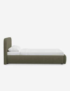 Side of the Nabiha Sage Linen platform bed