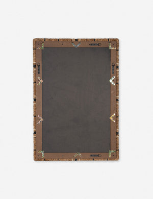 Back of the Liezel multicolor jute wrapped decorative wall mirror.