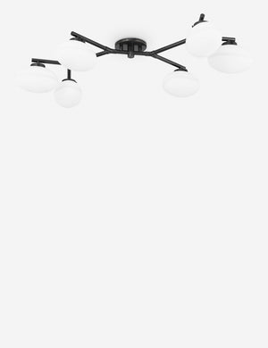 Solange antique bronze branching 6-light semi flush mount light