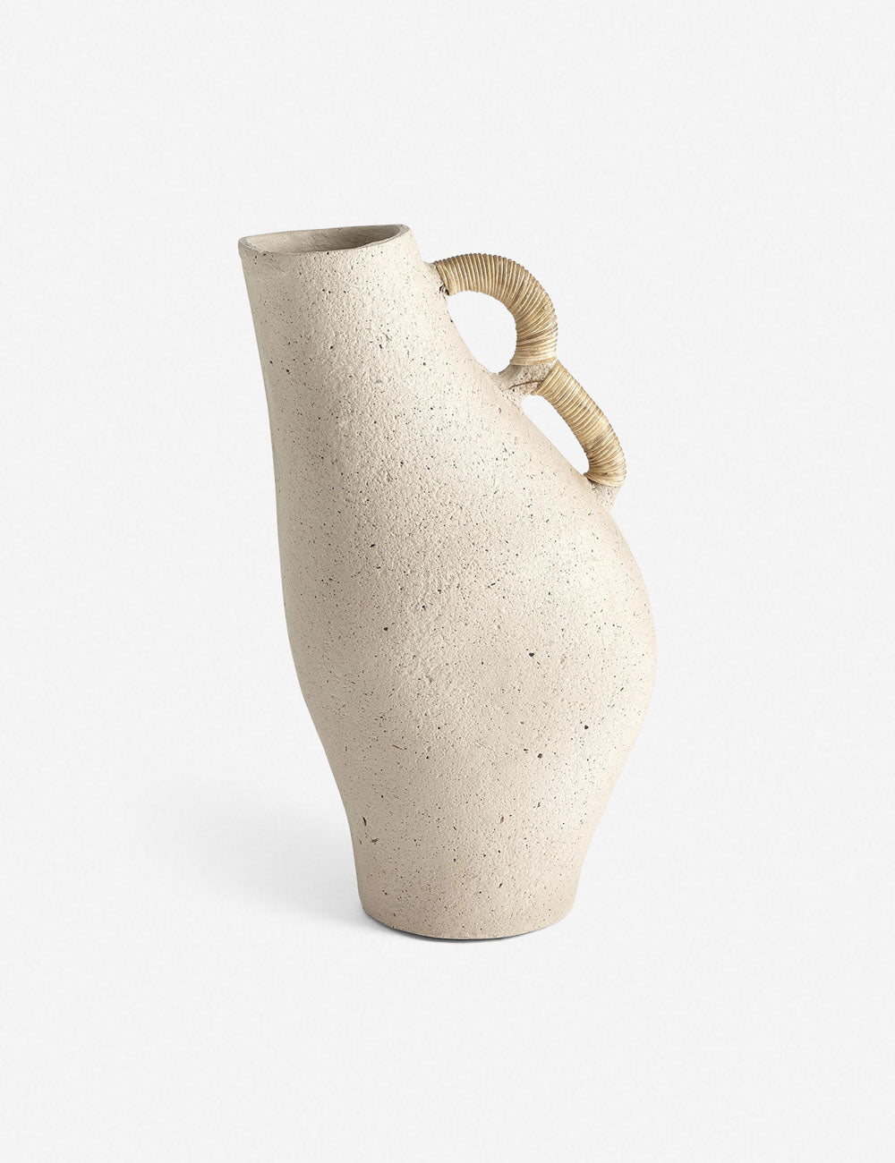 | Pisa natural toned organic vase with rattan wrapped handles