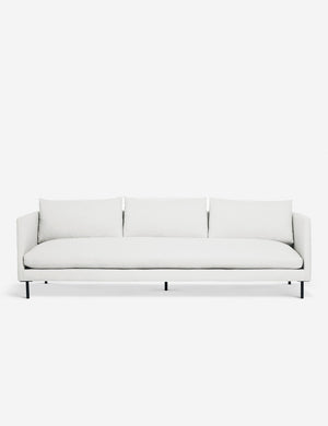 White Alaya Sofa with slim arms and metal legs