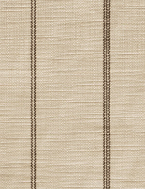 The Natural Stripe fabric on the Deva platform bed