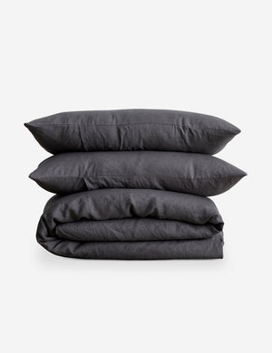 European Flax Linen slate gray Duvet Set by Cultiver
