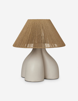 Gustav woven shade sculptural table lamp.