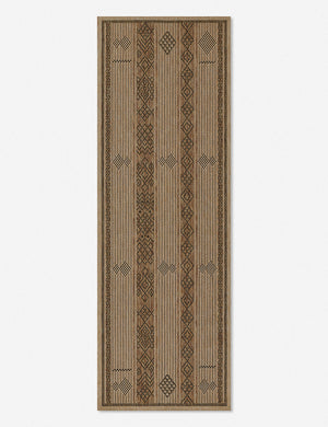 The Ember brown patterned flatweave indoor and outdoor rug in its runner size
