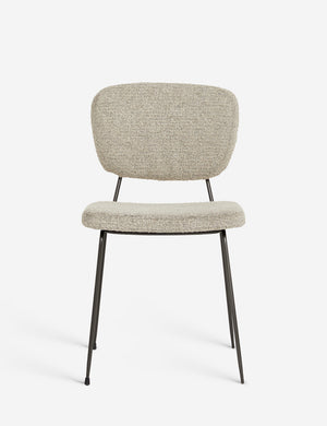 Hayes dining chair with a slender steel frame and upholstered gray cushions (Set of 2)