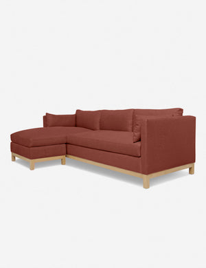 Right angled view of the Hollingworth Terracotta Linen sectional sofa