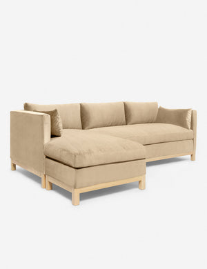 Left angled view of the Hollingworth Brie Velvet sectional sofa