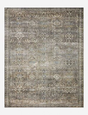 Amalia distressed traditional gray and green rug