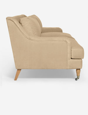 Side of the Rivington Brie Beige Velvet sofa
