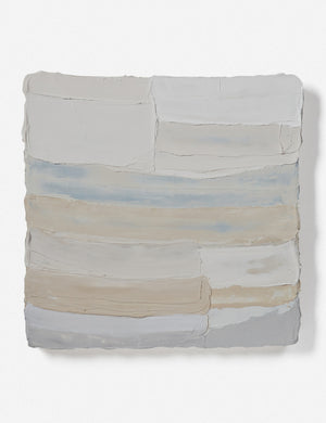 Soft Views Framed Wall Art unframed featuring neutral toned textured brush strokes by Elizabeth Sheppell