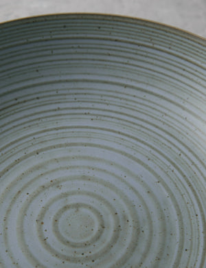Close-up of ringed pattern on the inside of the Nature deep plate in water-blue by Thomas for Rosenthal