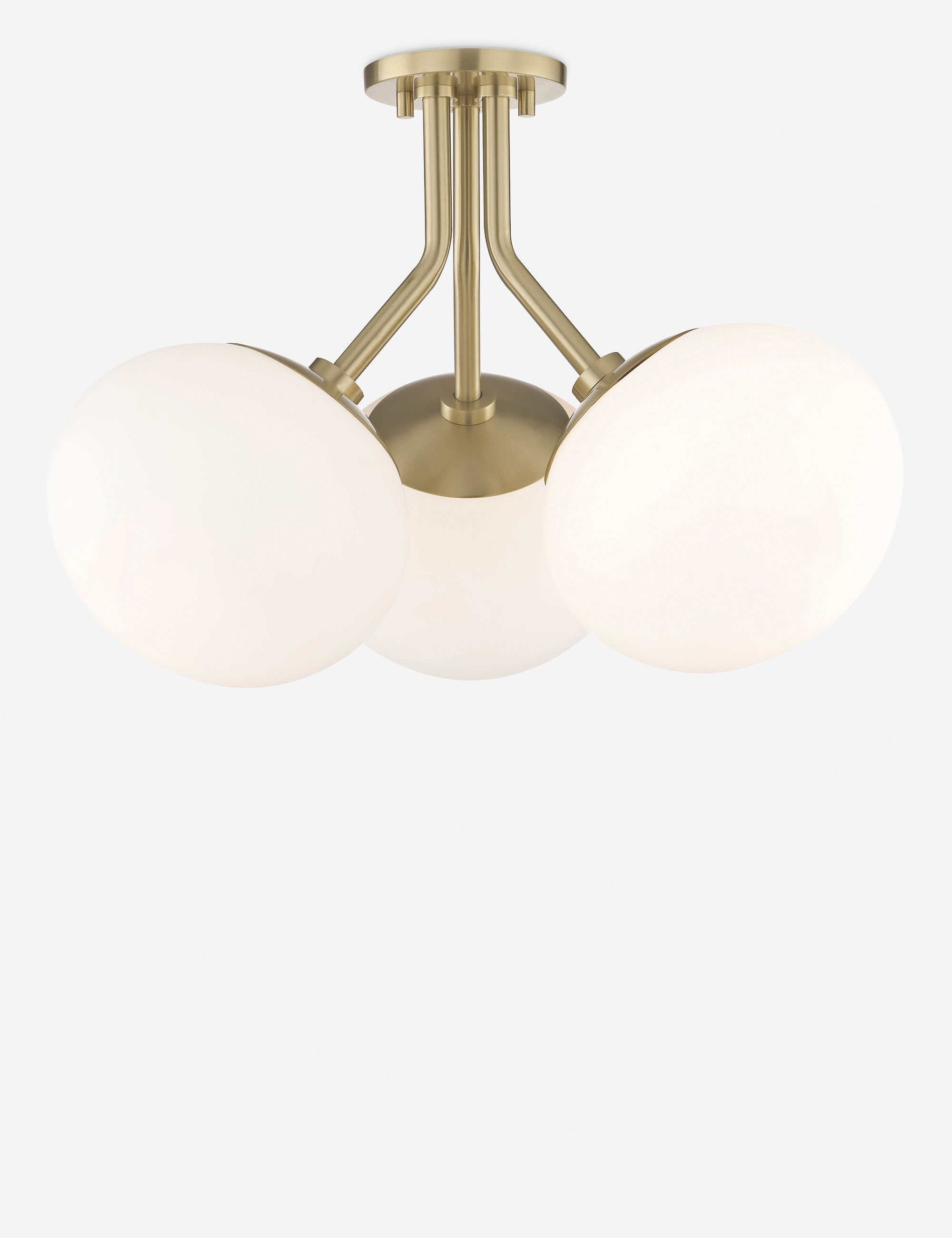 | Ainsley golden semi-flush mount light with frosted glass lighting fixtures