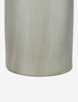 Close-up of the base on the Bhavanah Table Lamp with a gray spindle designed base
