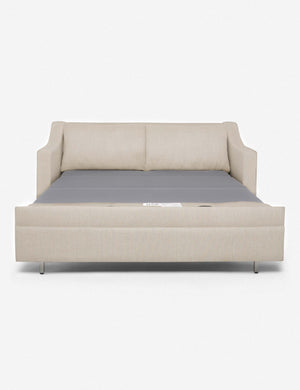 Coniston Stripe Linen Sleeper Sofa with the bed pulled out