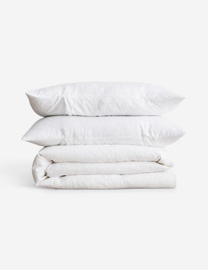 European Flax Linen white Duvet Set by Cultiver