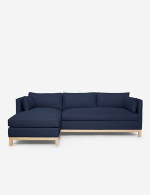 Hollingworth left facing Dark Blue Linen Sectional Sofa by Ginny Macdonald