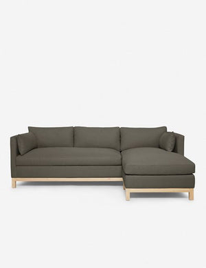 Hollingworth right facing Loden Gray Velvet Sectional Sofa by Ginny Macdonald