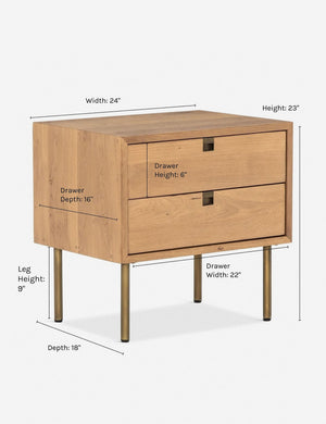 Dimensions on the Karma nightstand